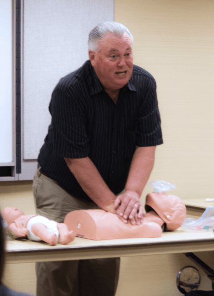 Paul Asted demonstrating CPR