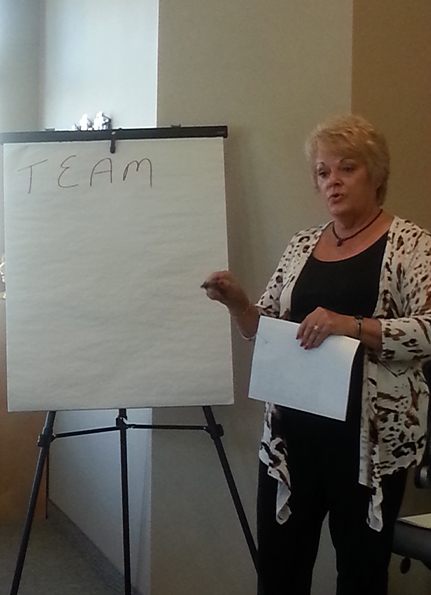 Kathy leading team training event